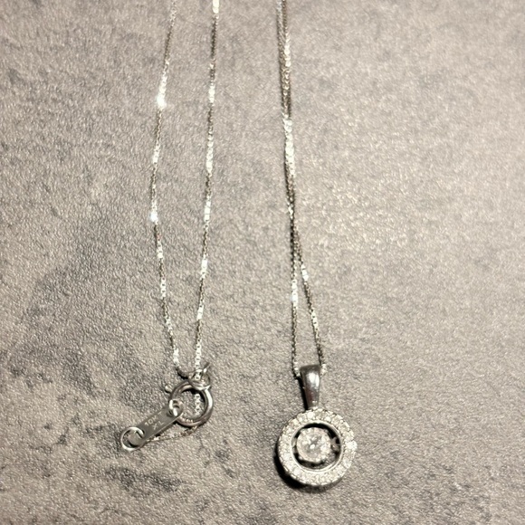 Kay Jewelers Unstoppable Love Necklace 1/4 ct tw Diamond and 10K White Gold 19" - Picture 3 of 6